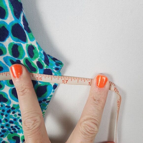 Lilly Pulitzer Blue Turquoise White Leopard Animal Print Dress Small Size Small - Picture 5 of 6